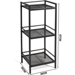 Black 3-Tier Metal Storage Rack - thumbnail 2