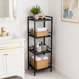 Black 3-Tier Metal Storage Rack - thumbnail 3