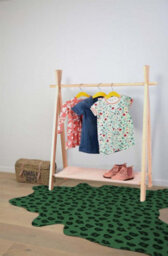 idooka Childrens Clothes Rails Freestanding Hanging Wardrobe Storage Home Bedrooms Furniture Wooden Kids Boys Girls Dress Up - thumbnail 6