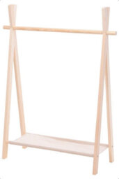idooka Childrens Clothes Rails Freestanding Hanging Wardrobe Storage Home Bedrooms Furniture Wooden Kids Boys Girls Dress Up - thumbnail 1