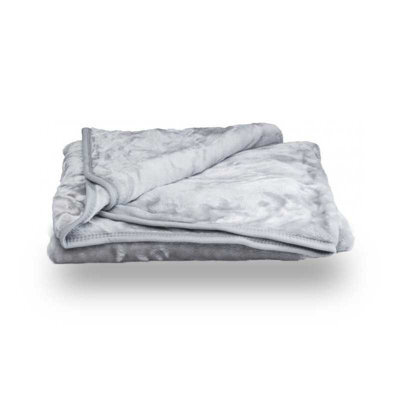 Mink Throw Soft Touch Blanket Fleece Faux Fur Silver 127X152Cm - image 1