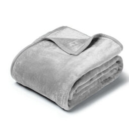 Mink Throw Soft Touch Blanket Fleece Faux Fur Silver 127X152Cm - thumbnail 2