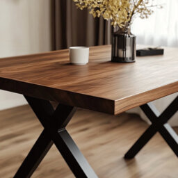 Ashford Blake Solid Walnut Office Desk - Chunky X Legs - thumbnail 2