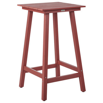 Beliani Garden Bar Table Adirondack 60 Cm 59 Cm Synthetic Material Red - image 1