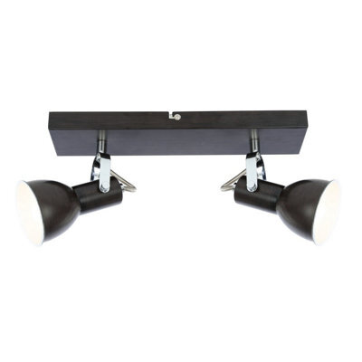 Luminosa Lighting Luminosa Fargo Twin Ceiling Spotlight Brown 2X E14 - image 1