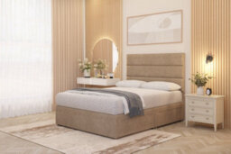 Somnior Beds Somnior Chambery Beige Plush Hybrid Pocket Sprung Orthopaedic Divan Bed Set With Upholstered Headboard - thumbnail 4