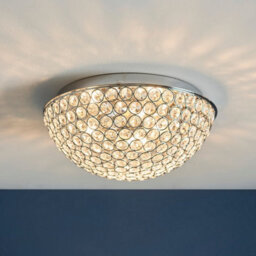 Luminosa Lighting Luminosa Chryla 3 Light Bathroom Flush Ceiling Light Chrome, Clear Crystal Detail Ip44, G9 - thumbnail 2