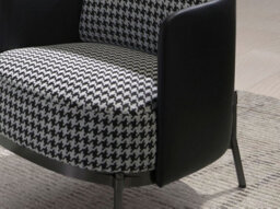 Angel Cerda Stylish Black And White Armchair With Leatherette Upholstery - thumbnail 4