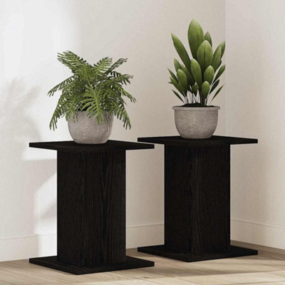 Walplus Plant Stand 2 Pcs Black Oak 30 X 30 X 40 Cm Engineered Wood - image 1