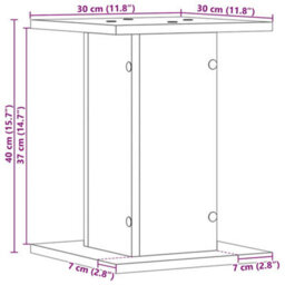 Walplus Plant Stand 2 Pcs Black Oak 30 X 30 X 40 Cm Engineered Wood - thumbnail 9