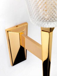 Elegant Wall Light With Ip44 Cut Glass Shade In Polished Gold Finish - Led G9 3.5W - thumbnail 2