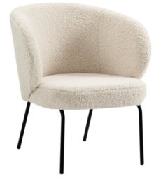 Nordlys White Bouclé Lounge Chair Modern Design Style Living Room - thumbnail 2