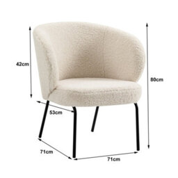 Nordlys White Bouclé Lounge Chair Modern Design Style Living Room - thumbnail 6