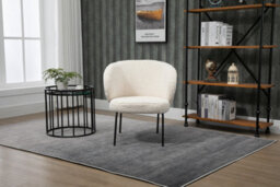 Nordlys White Bouclé Lounge Chair Modern Design Style Living Room - thumbnail 4