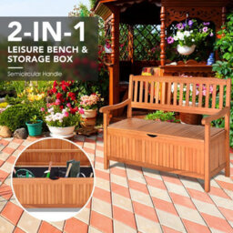 Costway 125L Patio Storage Bench Garden Chair W/ Water-Resistant Liner - thumbnail 7