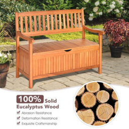 Costway 125L Patio Storage Bench Garden Chair W/ Water-Resistant Liner - thumbnail 6
