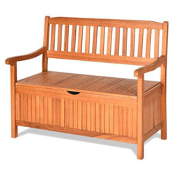 Costway 125L Patio Storage Bench Garden Chair W/ Water-Resistant Liner - thumbnail 1
