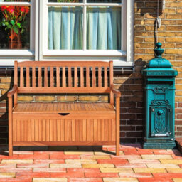 Costway 125L Patio Storage Bench Garden Chair W/ Water-Resistant Liner - thumbnail 8