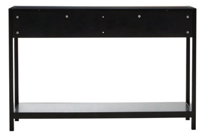 Premier Housewares Interiors By Premier Rustic Black Wood Console Table, Ample Space Hallway Table, Eaisly Maintained Console Table With Drawers - image 1
