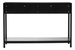 Premier Housewares Interiors By Premier Rustic Black Wood Console Table, Ample Space Hallway Table, Eaisly Maintained Console Table With Drawers - thumbnail 1