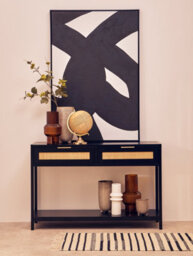 Premier Housewares Interiors By Premier Rustic Black Wood Console Table, Ample Space Hallway Table, Eaisly Maintained Console Table With Drawers - thumbnail 3