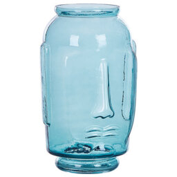 Beliani Decorative Vase Sambar 31 Cm Glass Blue - thumbnail 1