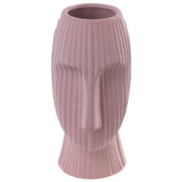 Beliani Flower Vase Pallini Stoneware 24 Cm Peach Pink - thumbnail 1