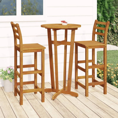Berkfield 3 Piece Garden Bar Set Solid Wood Acacia - image 1