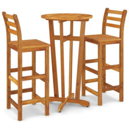 Berkfield 3 Piece Garden Bar Set Solid Wood  Acacia - thumbnail 2