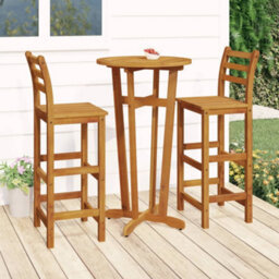 Berkfield 3 Piece Garden Bar Set Solid Wood  Acacia - thumbnail 1