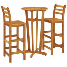 Berkfield 3 Piece Garden Bar Set Solid Wood  Acacia - thumbnail 3