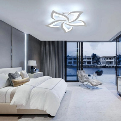60W Modern Led Ceiling Light 5-Petals 6000K Chandelier Living Room Pendant Light - image 1