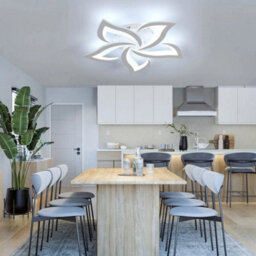 60W Modern Led Ceiling Light 5-Petals 6000K Chandelier Living Room Pendant Light - thumbnail 7
