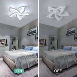 60W Modern Led Ceiling Light 5-Petals 6000K Chandelier Living Room Pendant Light - thumbnail 9