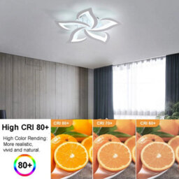 60W Modern Led Ceiling Light 5-Petals 6000K Chandelier Living Room Pendant Light - thumbnail 3