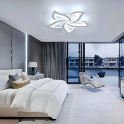 60W Modern Led Ceiling Light 5-Petals 6000K Chandelier Living Room Pendant Light - thumbnail 1