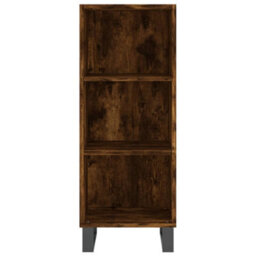 Berkfield Elegant Highboard Smoked Oak 34.5X34X180 Cm Engineered Wood - thumbnail 8