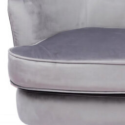 Fwstyle Grey Velvet Padded Cushioned Tub Chair Armchair - thumbnail 3