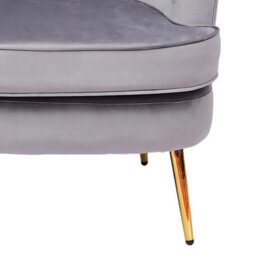 Fwstyle Grey Velvet Padded Cushioned Tub Chair Armchair - thumbnail 2