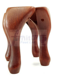 L&F Queen Anne Wooden Legs 150mm Mahogany Stain High Set Of 4 Replacement Furniture Feet Chairs Sofas Footstools (Self Fixed) - thumbnail 7