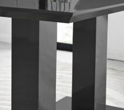 Furniturebox Imperia Black High Gloss 6 Seater Dining Table With Structural 2 Plinth Column Legs Cream Fabric Halle Modern Chairs - thumbnail 5