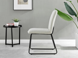 Furniturebox Imperia Black High Gloss 6 Seater Dining Table With Structural 2 Plinth Column Legs Cream Fabric Halle Modern Chairs - thumbnail 9