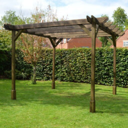 Rutland County Garden Furniture Double Premium Pergola - Wood - L240 X W240 X H270 Cm - Rustic Brown - thumbnail 3