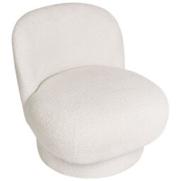 Beliani Swivel Armchair Aylo Boucle Off-White - thumbnail 6