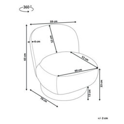 Beliani Swivel Armchair Aylo Boucle Off-White - thumbnail 3