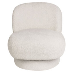 Beliani Swivel Armchair Aylo Boucle Off-White - thumbnail 4