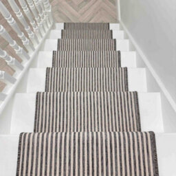Pinstripe Stair Runner - Reversible, Durable & Hardwearing Carpet For Stairs & Staircases, Multiple Lengths - thumbnail 8