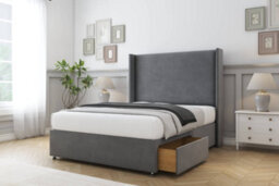 "Sloomy Devonshire Armour Coniston Divan Bed Base 2 Drawers Foot-End With 54"" Wingback Headboard 4'6 Double" - thumbnail 4