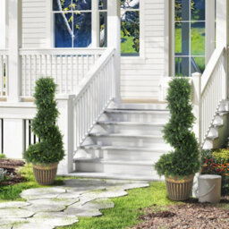 Homcom Set Of 2 Potted Artificial Plants, Topiary Spiral Cypress Trees, 90Cm - thumbnail 7