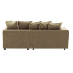 Furnishings For Less UK Brooklyn Plush Velvet 3 To 4 Seater L Shaped Corner Sofa Foam Beige Right Hand Facing - thumbnail 4